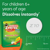 Children's Zyrtec 24 Hr Allergy Relief Dissolve Tablets, Citrus, 24 Ct
